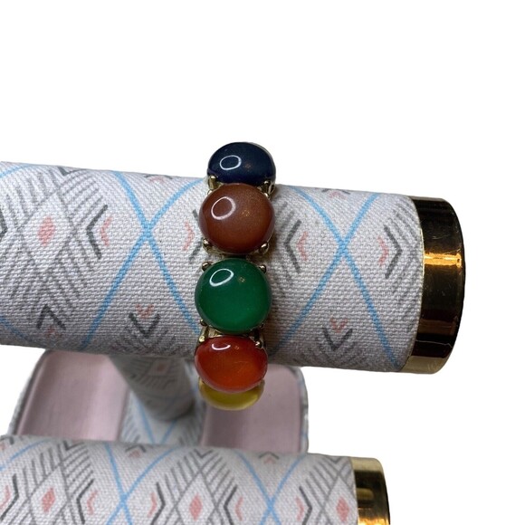 Multi Color Shiny Round Stones Stretch Bracelet - Picture 2 of 6